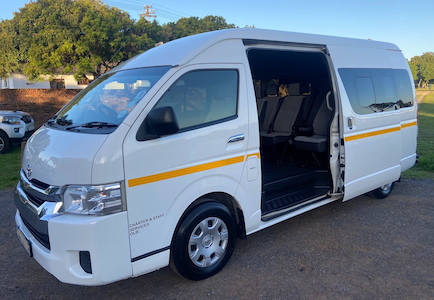 Toyota Quantum passenger van from AA Shuttles providing reliable and comfortable transport services in Cape Town, South Africa.